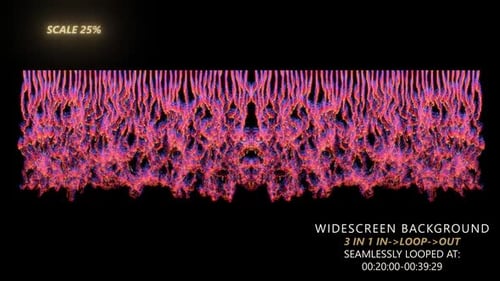 Red Particles Waterfall Waves Wide Background