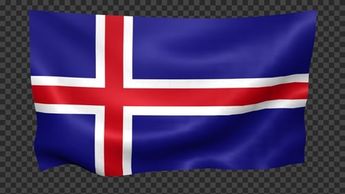 Realistic Iceland Flag Waving Seamless Loop