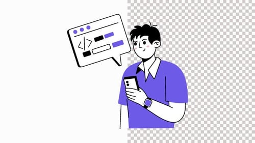 Coding On Phone Animation Alpha Channel