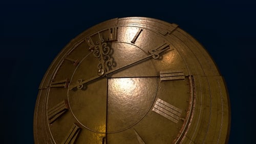 Antique Gold Clock Animation 4k V.1