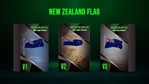 New Zealand Flag Waving Animation with Alpha Channel
