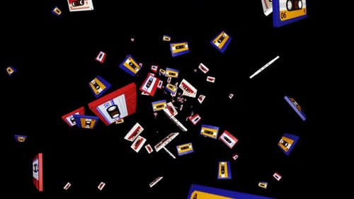 Vintage 3D Cassette Tape, with Alpha Matte, Loop