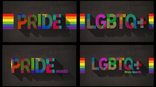 Colorful Geometric Lines LGBTQ+ Pride Month Title Animation