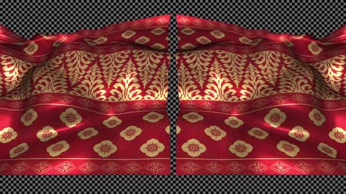 Tissu à motif ethnique en soie indonésien Wave Songket Riau Alpha Channel Jambu Pakis Bertingkat