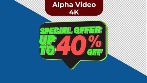 3D Special Offer Sales Discount Speech Bubble Animation