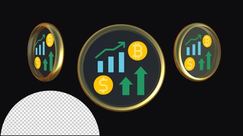 Animated 3D Crypto and Stock Market Financial Data Icon