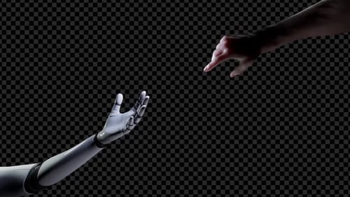 Human and Robotic Hand Connection with Alpha Channel