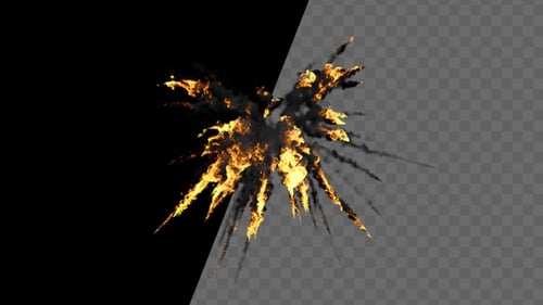 Fiery Burst Explosion Transition Element