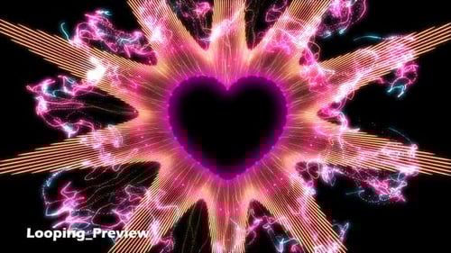 Valentine Heart Beat VJ Background Looping 4K