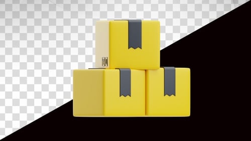 Stack of delivery boxes 3d animation