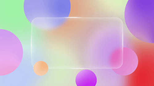 Abstract Frosted Glass Panel with Fluid Colorful Shapes Background