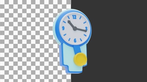 3D-Animation einer modernen Pendeluhr für stilvolle Innenräume | Alpha Channel