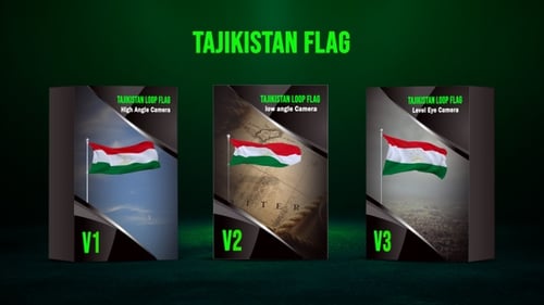 Waving Tajikistan Flag Loop Animation Set