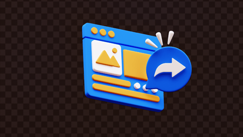 3D Browser Window Share Icon Animation
