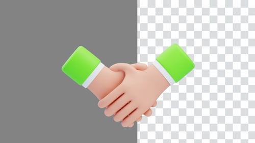 Animación 3D de un acuerdo comercial