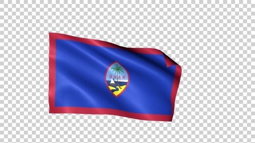 Waving Flag of Guam Seamless Loop Animation