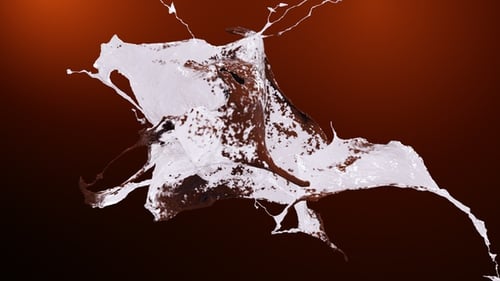 Dynamic Chocolate and Milk Splash Fluid Animation