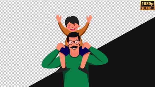 Happy father day animated | Alpha Channel