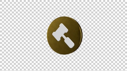Legal Hammer-Symbol, drehbar, goldfarben