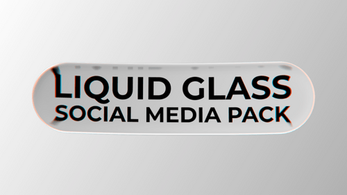 Liquid Glass Social Media Call To Action Buttons with Glitch Effect