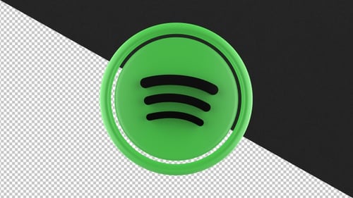 Rotating Modern 3D Green Abstract Icon Loop Animation