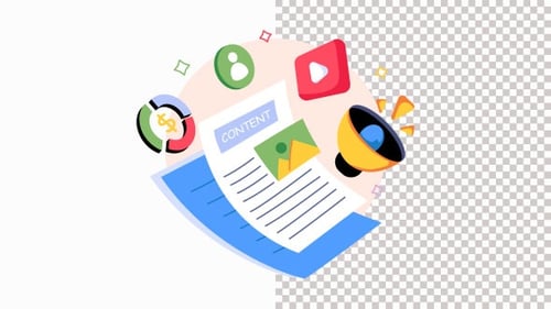 Content Marketing Animation Alpha Channel