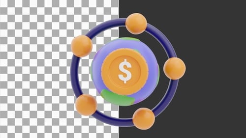 3D Animation of Exploring the Money Network | Alpha Channel