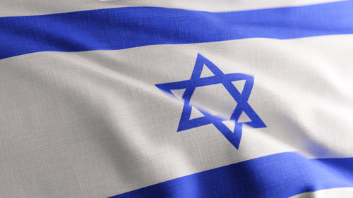 Waving Flag of Israel Loop Background Animation