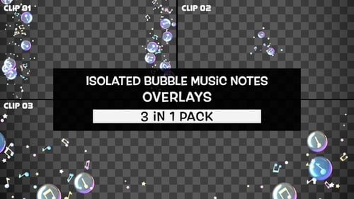 Isolated Bubble Music Notes Overlays Pack