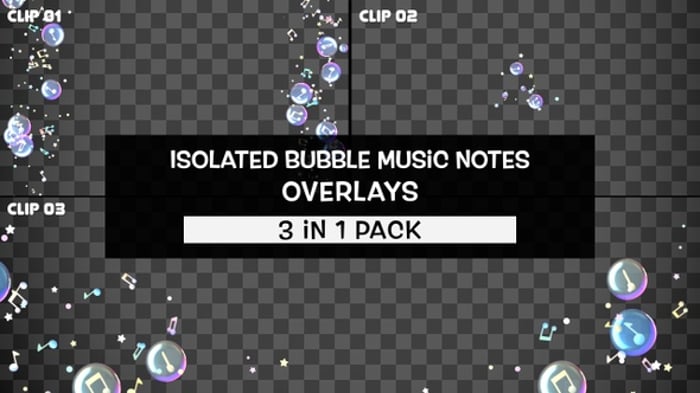 Floating Bubble Music Notes Overlay Pack, Overlays Motion Graphics ft ...