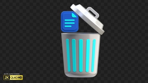 3D Delete Trash Button | Alpha Channel