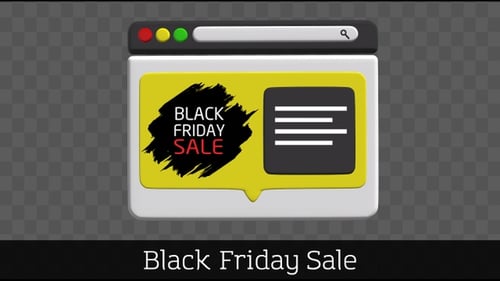 Modern 3D Browser Window Black Friday Sale Animation