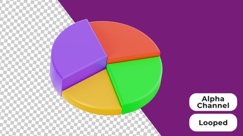 3D Animated Pie Chart | Alpha Channel