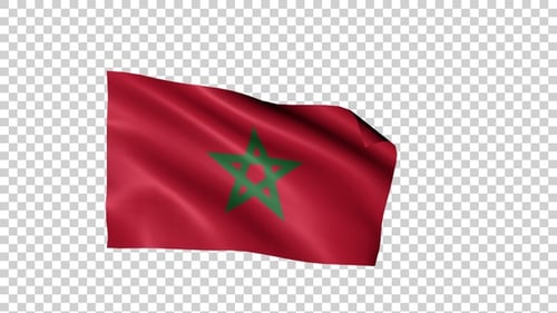 Morocco National Flag Waving Seamless Loop Animation
