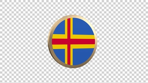 Aland Flag Circle Shape Alpha Loop