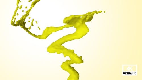 Dynamic Green Paint Splash Fluid Upward Animation