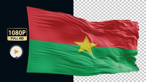 Realistic Burkina Faso Flag Waving Animation