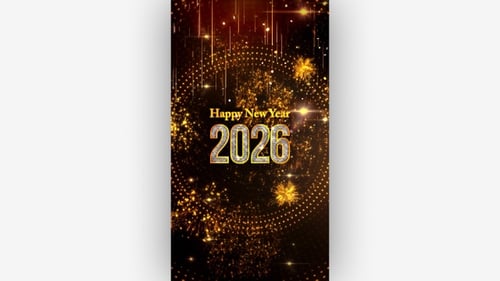 2026 Happy New Year Background (Vertical)