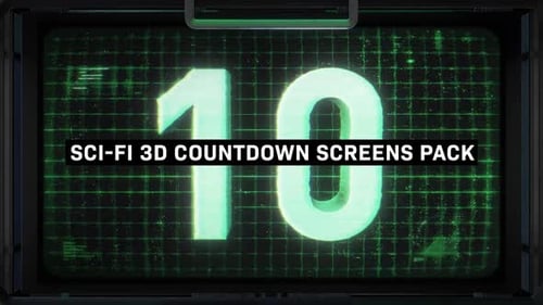 Pack d'écrans de compte à rebours Sci Fi 3D