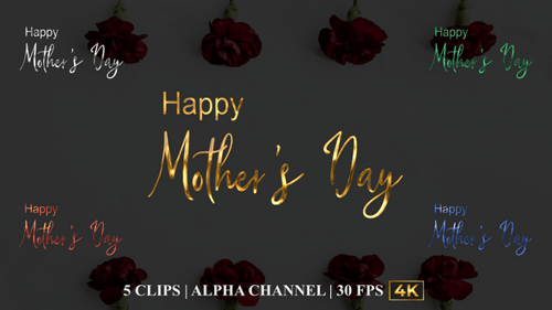Happy Mother's Day Golden Script Text Reveal