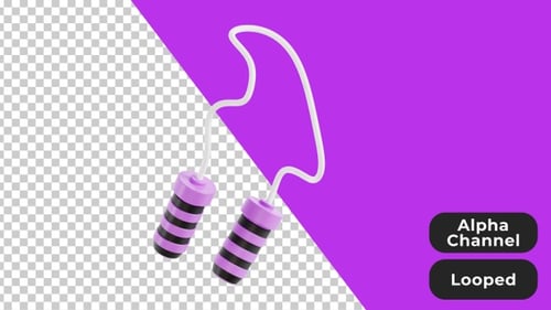 3D Animation Skipping Rope | Alpha Channel