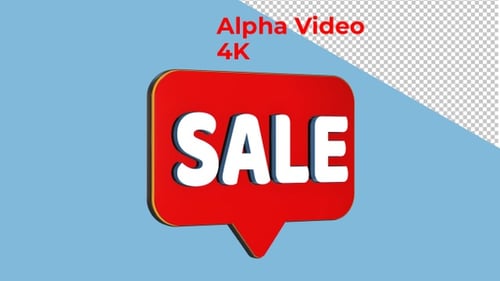Modern 3D Sale Speech Bubble Icon Animation