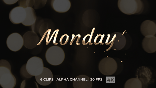 Elegant Cursive Monday Text Reveal Animation