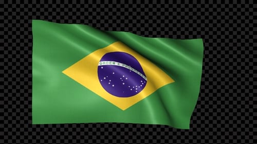 Waving Brazilian Flag Animation Loop
