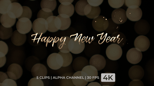 Decorative Happy New Year Cursive Text Animation