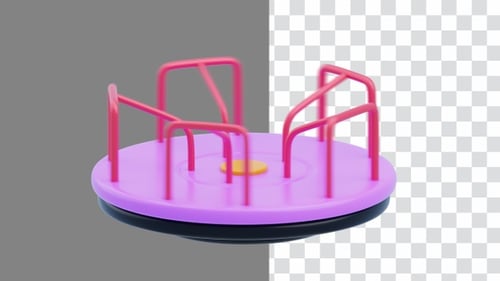 3D-Animation zum Spaß beim Spinnenkarussell | Alpha Channel