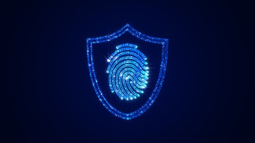 Fingerprint Biometric Scan Cyber Security 3D Hologram