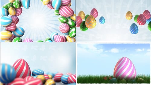 Dynamic Easter Eggs Celebration Backgrounds and Frames