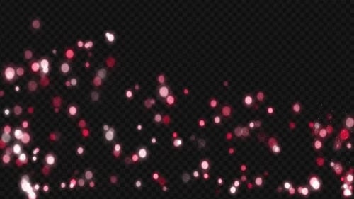 Abstract Red and White Sparkling Particles Bokeh Overlay
