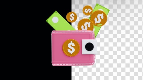 3D Animation of Cash Wallet